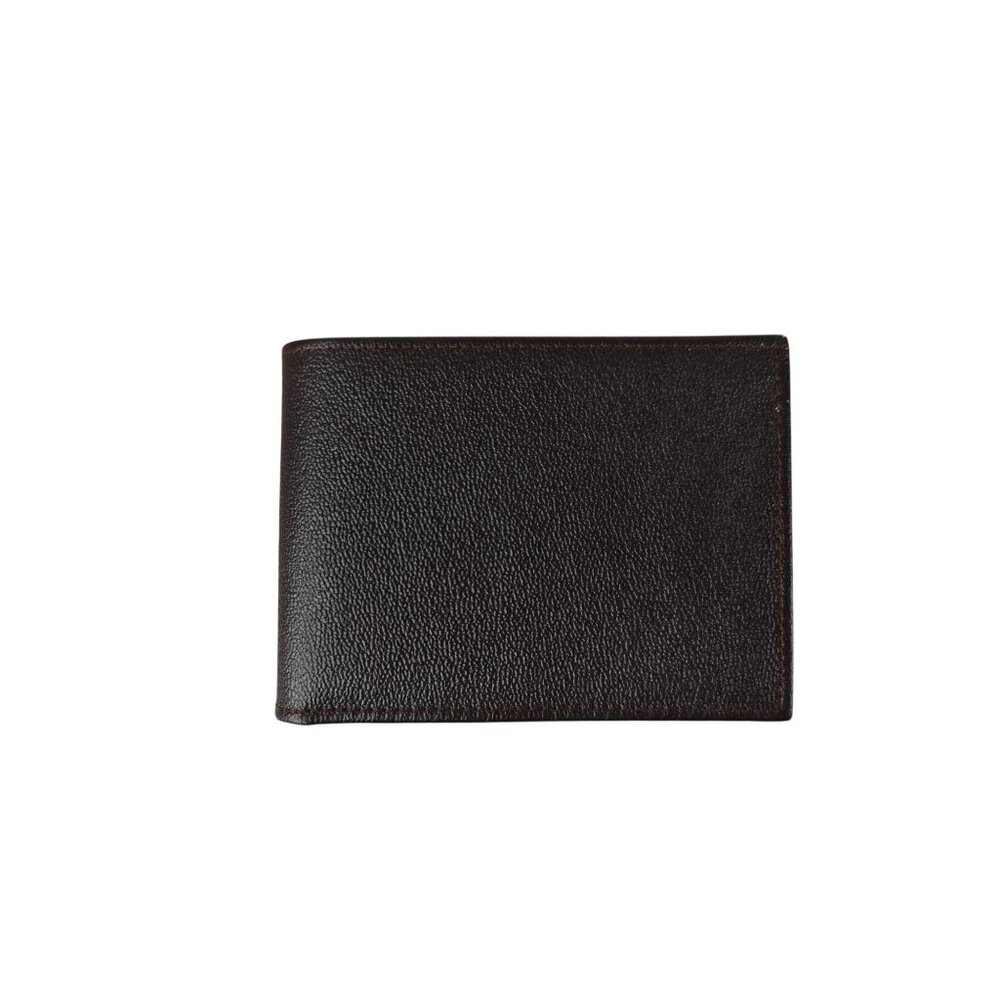 Vintage New Top Grain Cowhide Mens Bifold Wallet Brown Genuine Leather